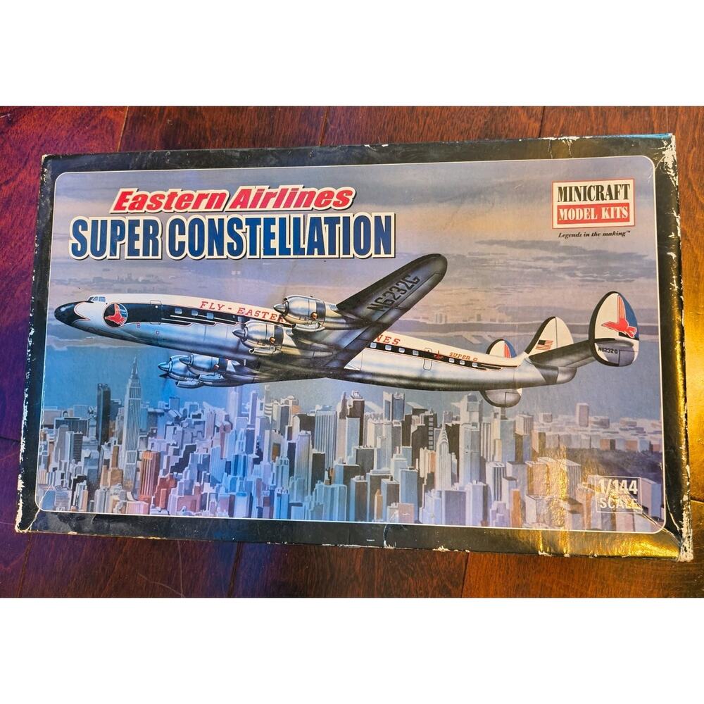 Vintage Minicraft Super Constellation Eastern Airlines Model Kit 1/144 #14491